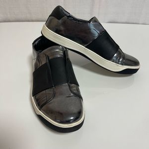 Johnston & Murphy Women’s Eden Shimmer Slip On Leather Flat Sneaker Sz 8,5